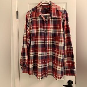 Red and Blue Plaid Men's Casual Shirt
